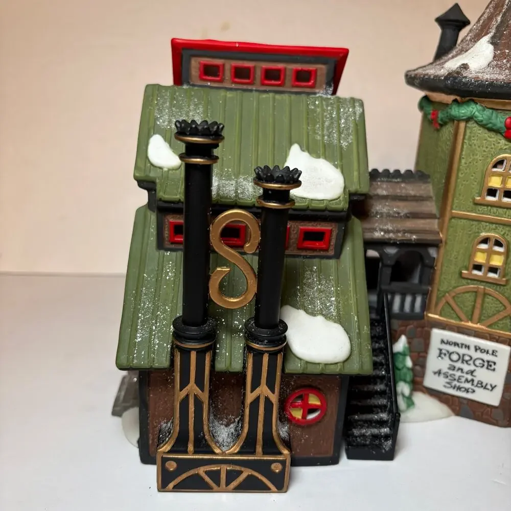 Vintage Department 56 North Pole Village Elfin Forge & Assembly Shop 1990s READ